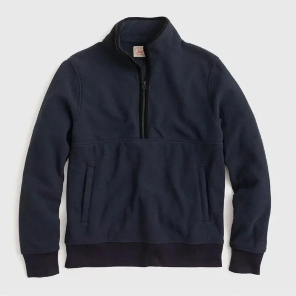 J.Crew Polartec Navy Blue Marled Half Zip Pullover Fleece Sweatshirt Mens Medium